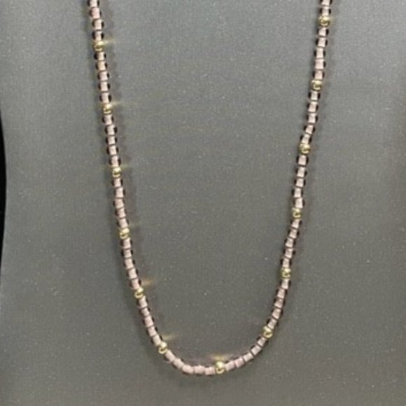 Sarah Coventry Silver Amethyst Beads with Gold Tone Beads 26" 1970's - Picture 1 of 7